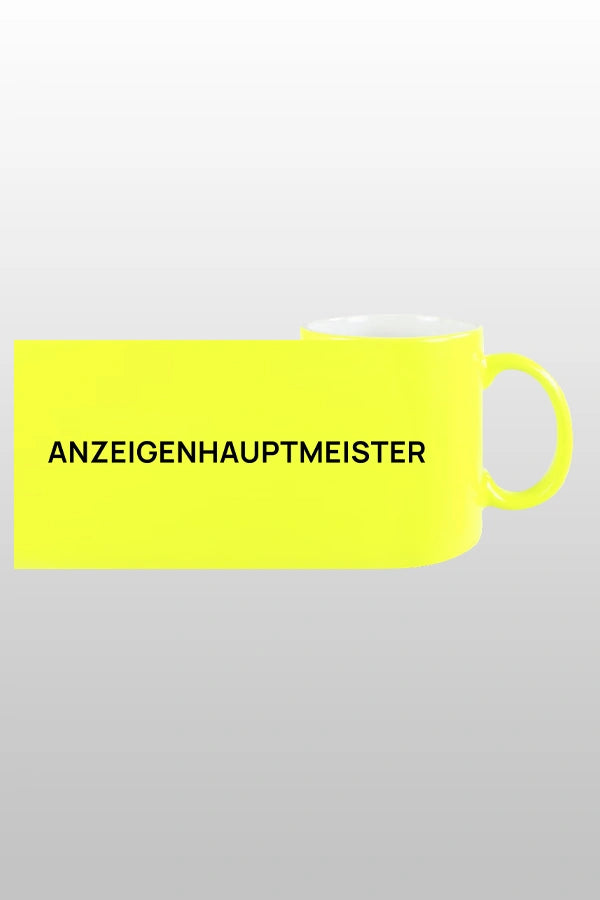 Anzeigenhauptmeister Tasse Gelb