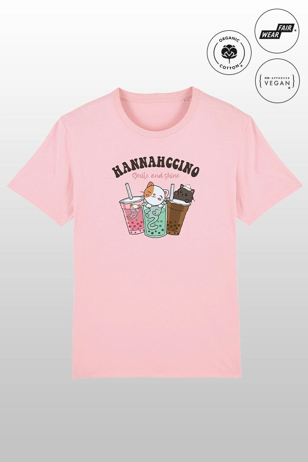 Hannahccino Cat T-Shirt Pink