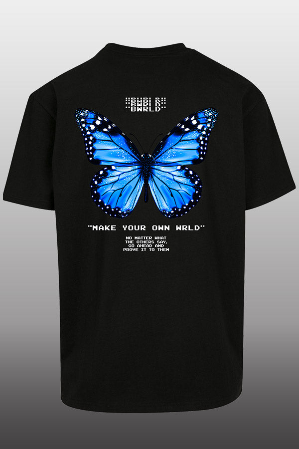Butterfly Oversize T-Shirt schwarz